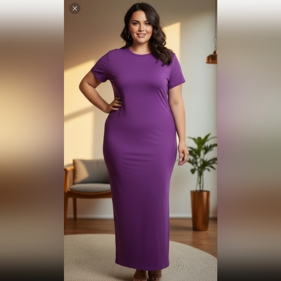 Sumche Bodycon Long Dress Dark Purple Size XL (New) - Picture 14 of 15